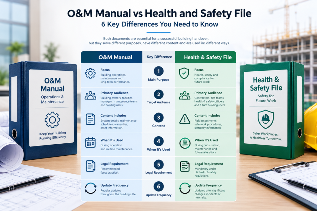 O&M Manual vs Health and Safety File for UK building handover documentation